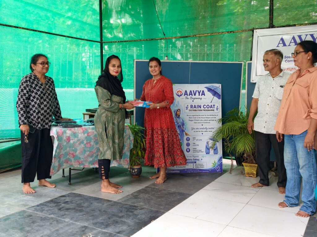 Community members receiving support